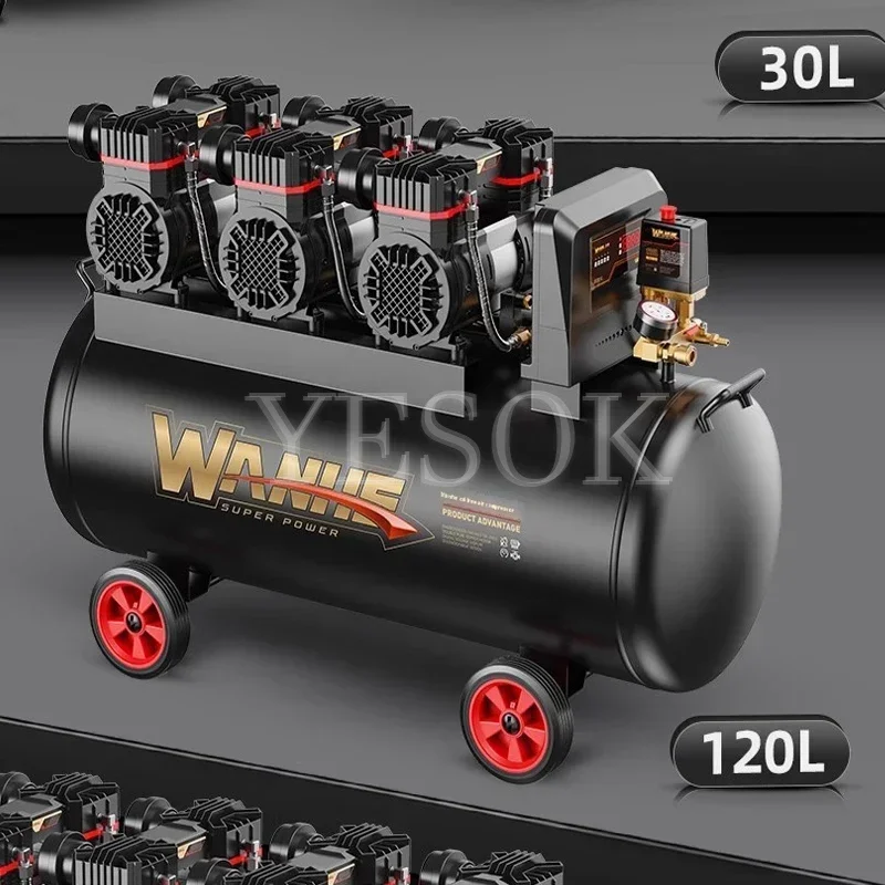 Imagem -06 - Compressor de ar Silencioso para Casa e Reparo do Carro Inflação do Pneu Pulverização da Pintura Bomba Portátil Aerógrafo com Compressor 40l 3180w Novo