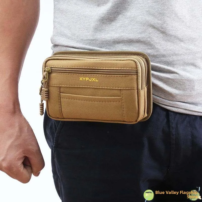 

2026 New Canvas Waist Bag for Men Construction Site Waist Bag with Belt Mobile Phone Coin Wallet Phone Protective Case