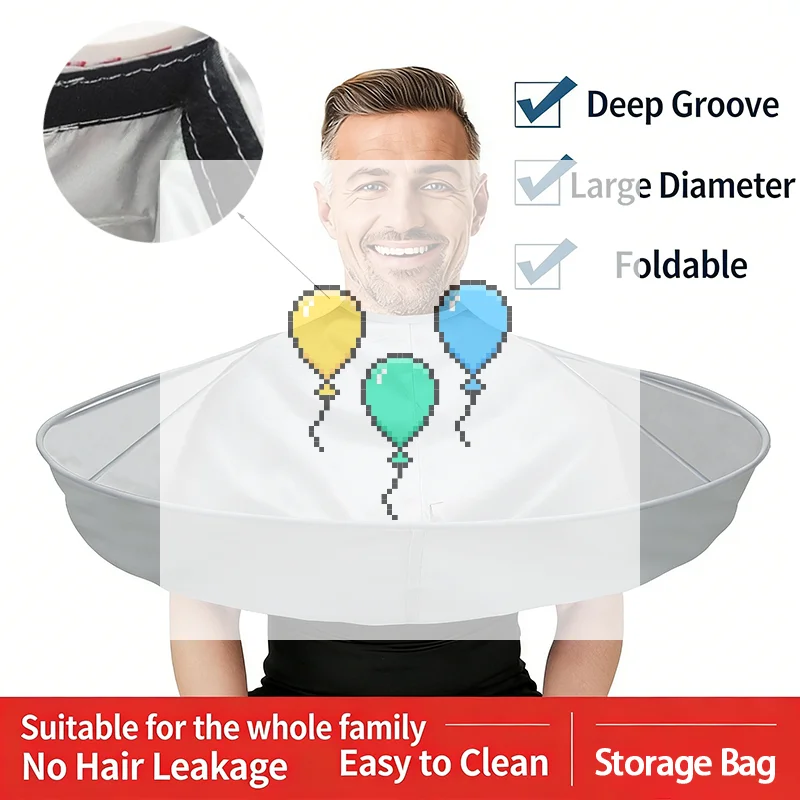 Hair Cut Umbrella Capes Haircut Cloak Cloth Hair Dye Three-Dimensional Breathable Household Haircut Cloak Foldable Haircut Tool