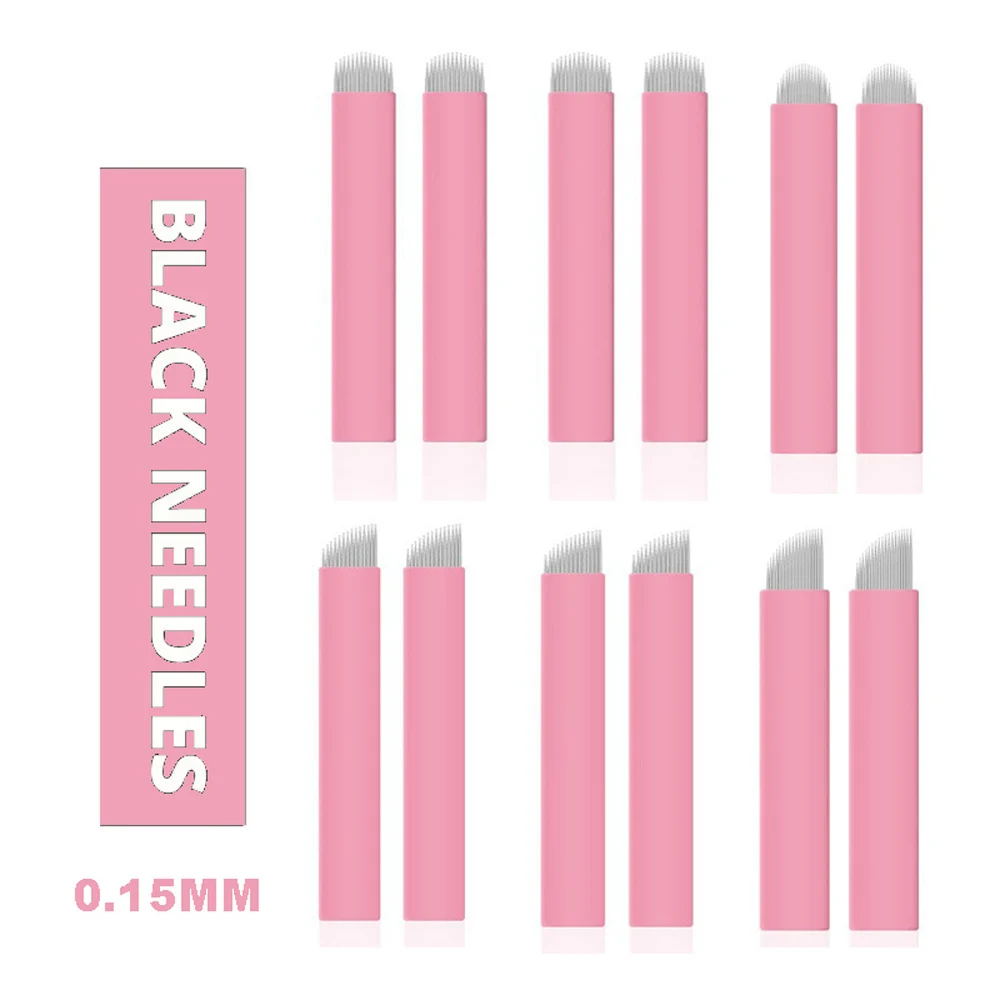 0.15MM Microblading Needles for PMU Tattoo Sharp Permanent Makeup Blades 14/16/18/21Pin Manual Eyebrow Microblading Tools