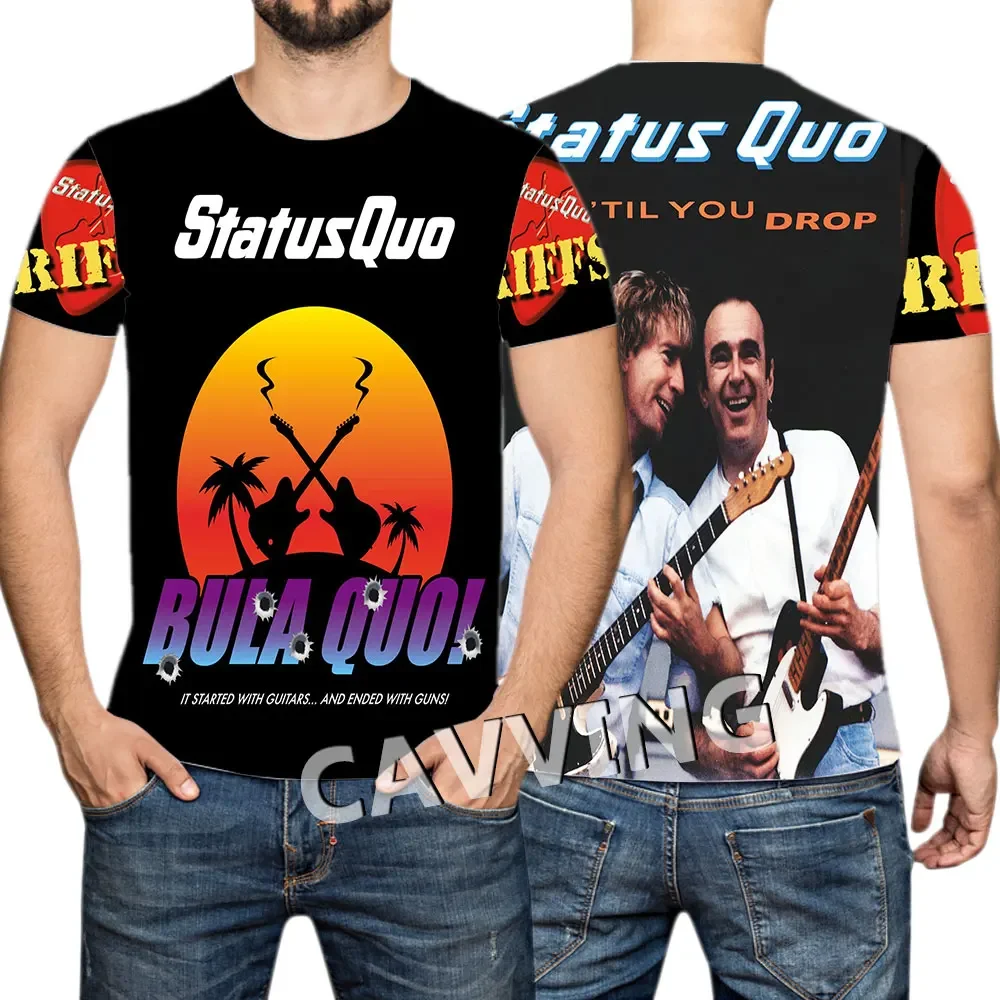 Status Quo Rock 3D Printed Casual T-shirts Hip Hop Tee Shirts Harajuku Styles Tops Fashion Clothing for Women/men