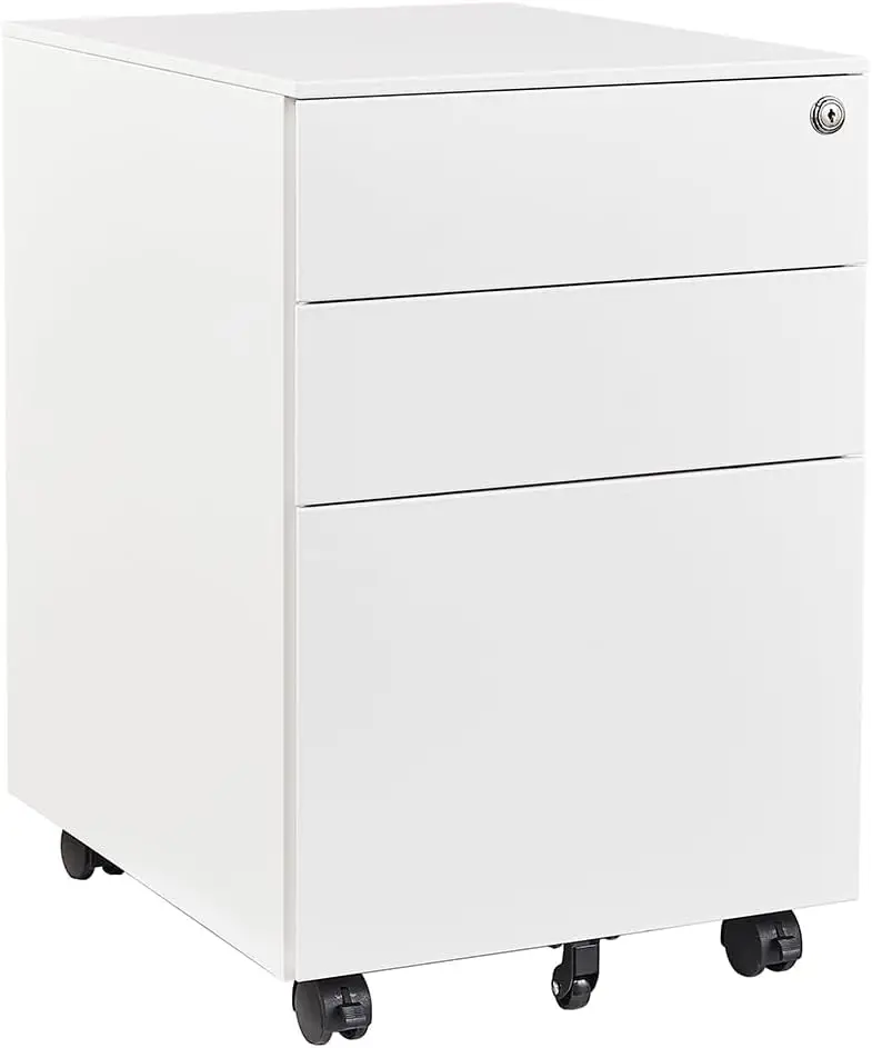 3-Schubladen-Aktenschrank, Büroschrank, Bürokommode, abschließbarer Bürocontainer, Aktenschrank, Beistellcontainer, Dokumentenschrank