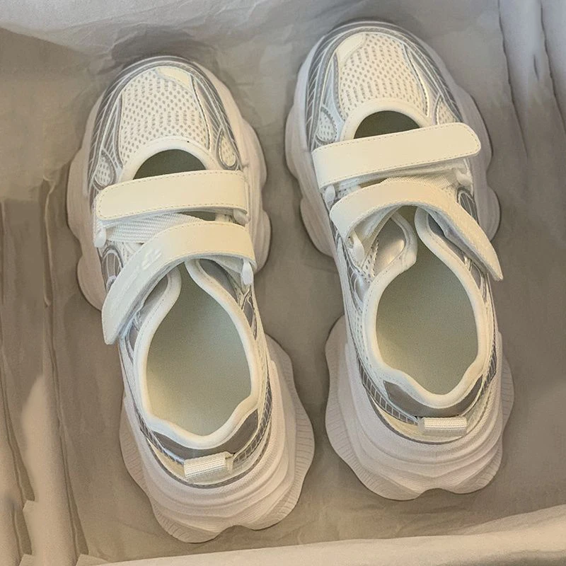 Letnia nowa platforma, masywna, oddychająca, siatkowe trampki kobieta, sandały sportowe na co dzień, Daddy Shoes, puste, oddychające buty