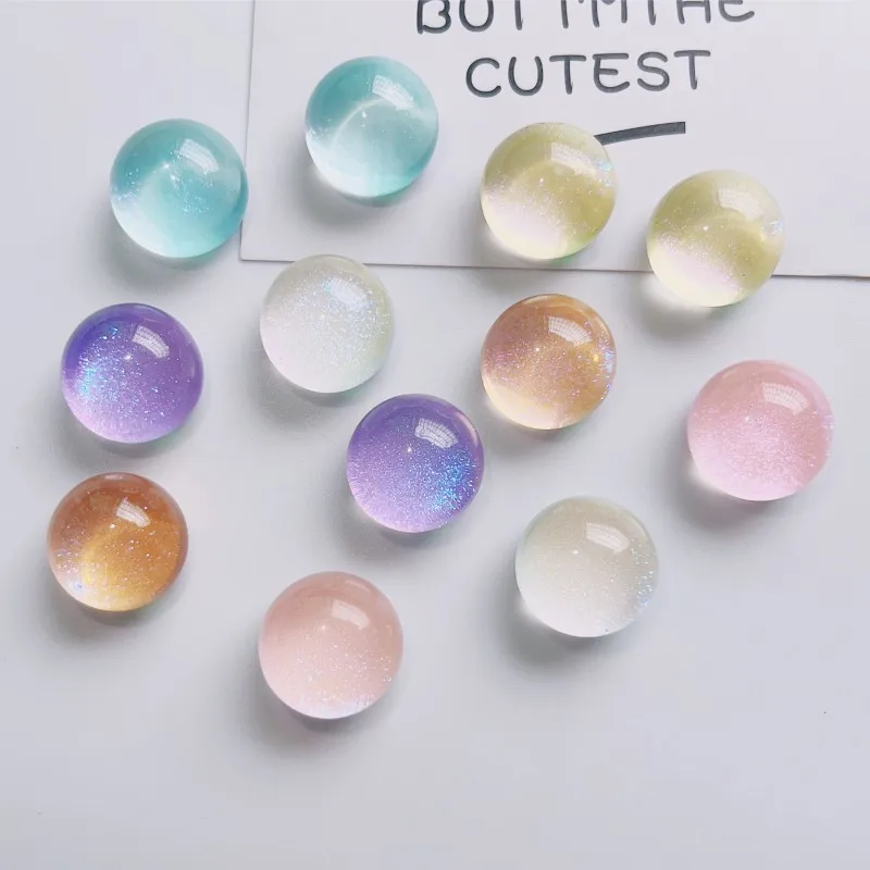 30pcs Round Starry Sky Resin Patch Resin Flat Back Cabochon for Phone Case Handmade Hair Clip Scrapbook DIY Jewelry Accessories