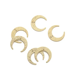 20Pcs Raw Brass Brushed Crescent Moon Charms Celestail Pendant for Diy Boho Earrings Necklace Bracelet Jewelry Making Supplies