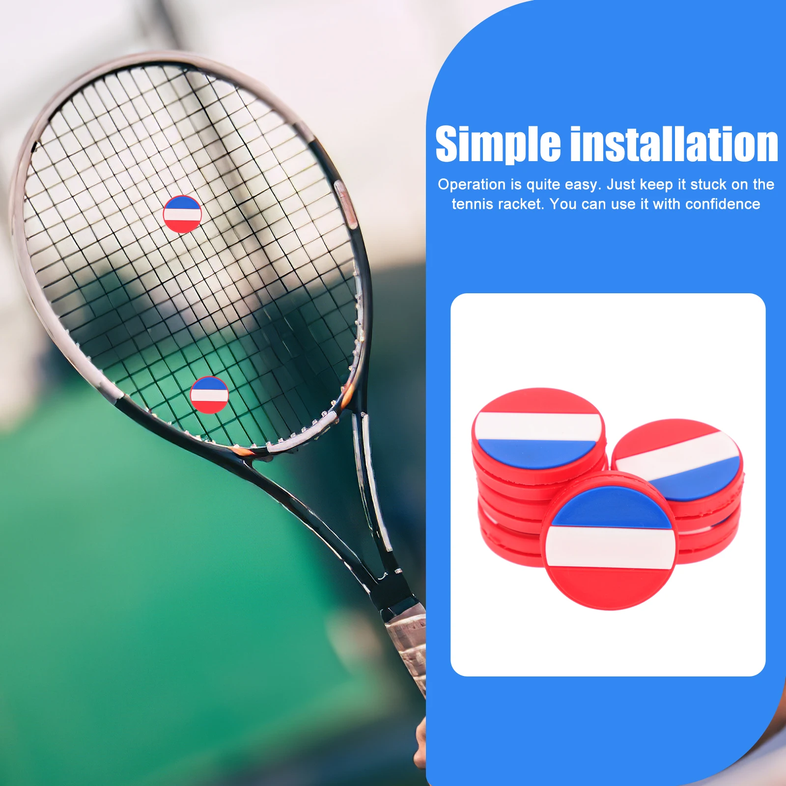 6 قطعة مضرب تنس سيليكون مخمدات الاهتزاز العلم الوطني مصممة ممتص الصدمات مضرب مستقر ملحقات التنس #6