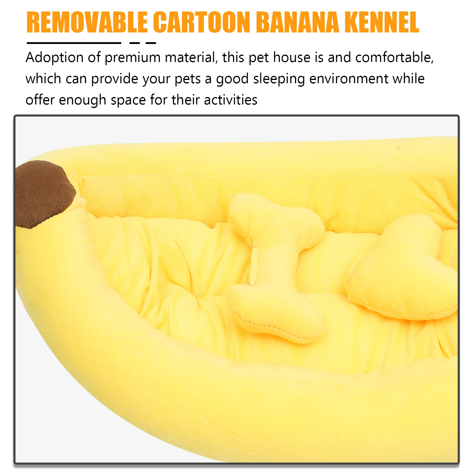 

1Set Cartoon Banana Dog Nest Soft Warm Decorative Pet House Comfortable Small Pet Sleeping Resting Sofa Bed Car
