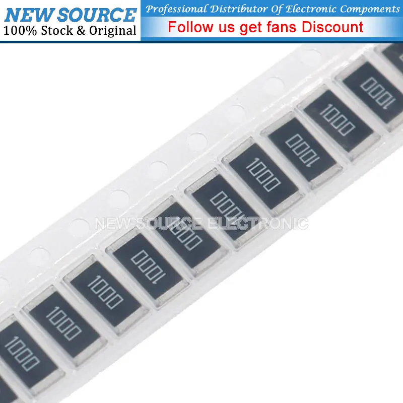 20PCS 2512 SMD Alloy Resistor 2W 1% 0.1R 0.1 Ohm R100 R010 R020 R050 R100 R200 R220 R330 R470 R500 1R00 Resistance