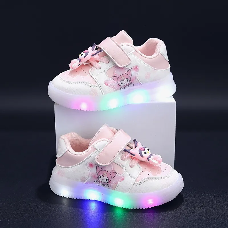 Disney Children\'s Sneakers Boys Girls Lotso Led Light Sport Shoes Student Shoes Hook Anti-slip Kids Outdoor Shoes Basket Shoes