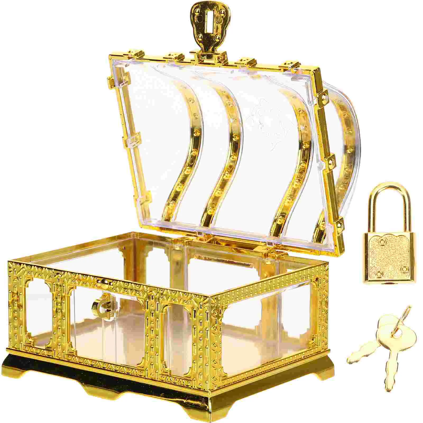 

Keychains Transparent Treasure Box Toy Embellishment Cosplay Chest Plastic Small Clear