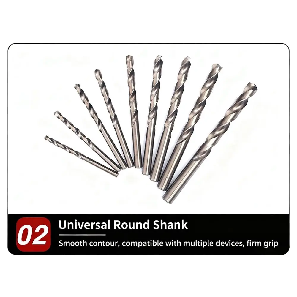 

10 шт., высокоскоростная сталь, кобальтовое спиральное сверло 1/1,5/2/2,5/3/3,2/3,5 мм, спиральное сверло HSS-Co M35, спиральные сверла с круглым хвостовиком