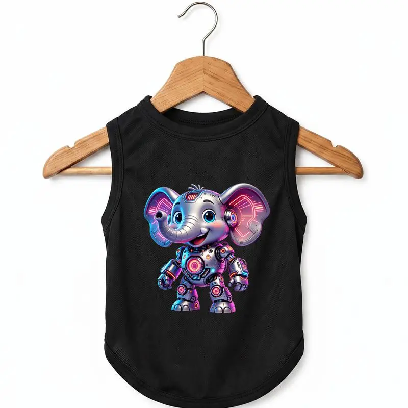 

Pet Dog Vest, Cool Breathable, Robot Elephant Print, Summer New Arrival