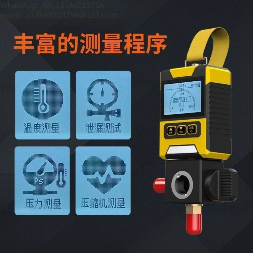 Digital Manifold Refrigerant Gauge HVAC Repair Tester for Air‑Conditioner Multi‑split Unit Cold Storage Charging