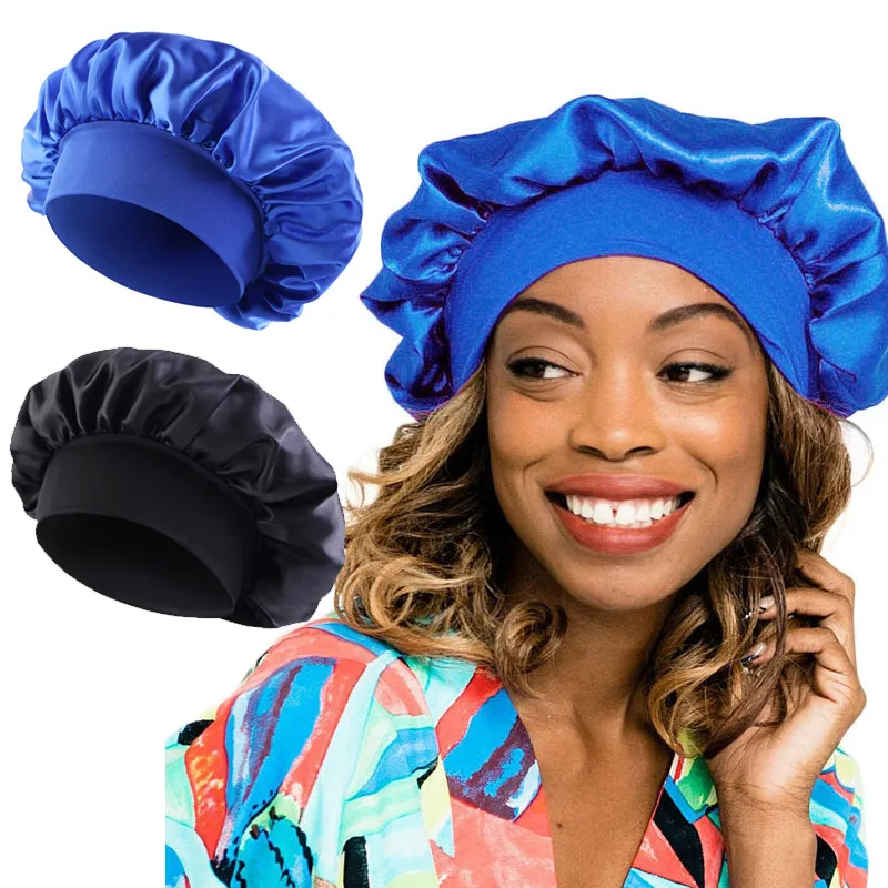 Comfy Satin Hair Bonnet 3 Packs Full Night Sleep Cap Head Bonnets Personalized Logo Women Hair Protect Accessory - view 4