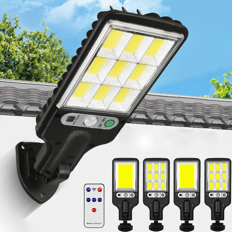 

Motion Sensor Solar Outdoor Lights Waterproof 117COB LED Security Wall Lights Street Lamps with 3 Mode Patio Garage Yard