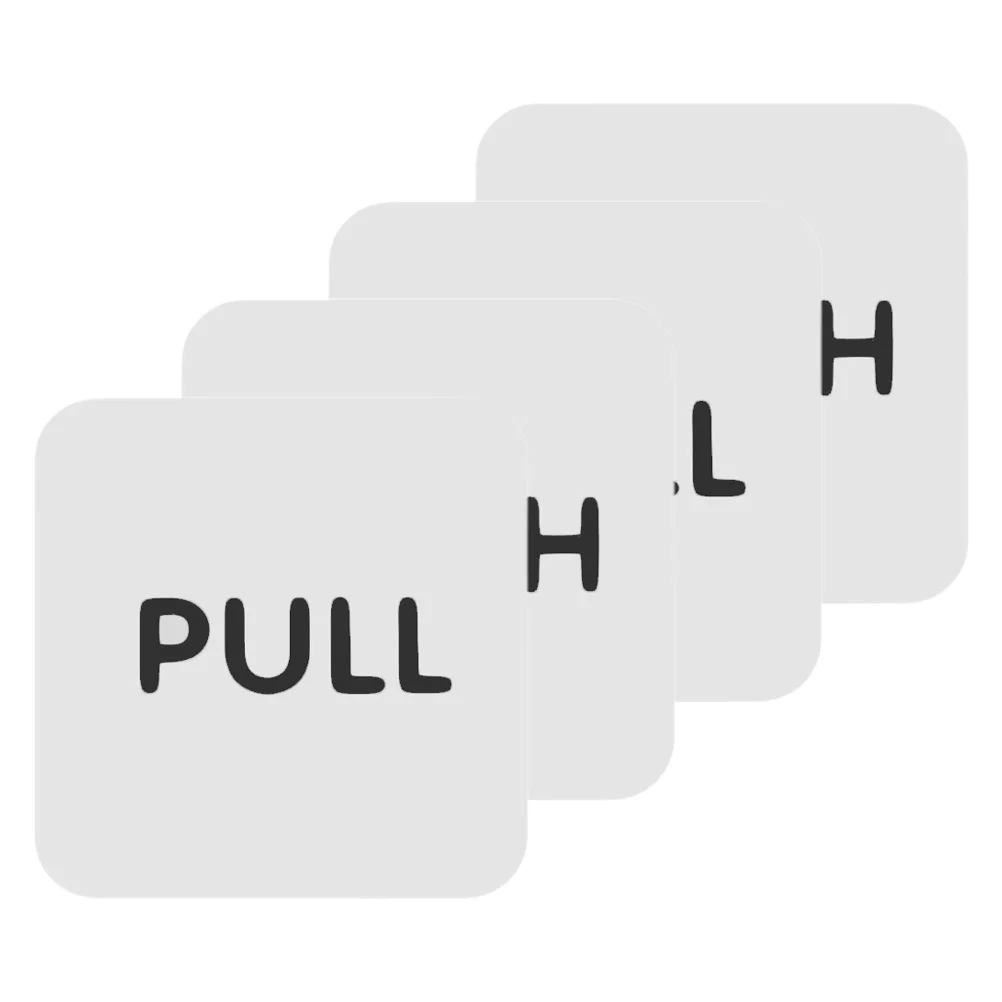 4 قطعة ملصقات علامة سحب دفع واضح الاكريليك ملصقات مربعة ذاتية اللصق للأبواب الزجاجية مكتب مخزن تحديد الاستخدام المنزلي #5