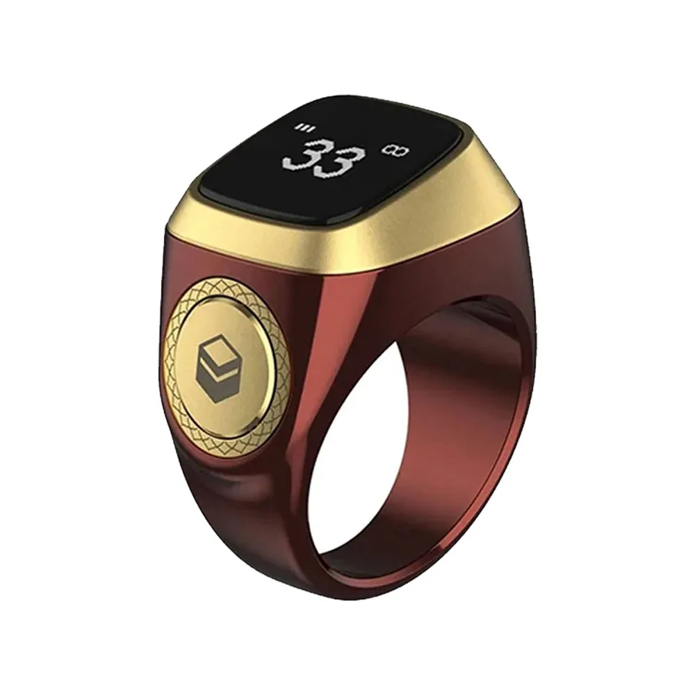 2026 Qibla Smart Zikr Ring Praise Tasbih Tally Electronic Digital Counter for Muslims 5Prayer Time Vibration Reminder Waterproof image 3