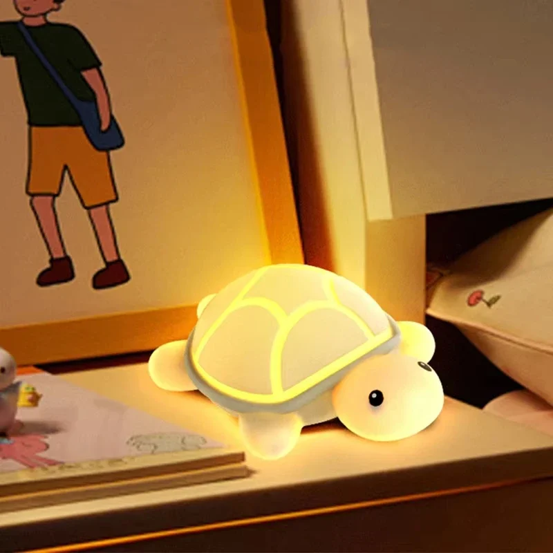 

LED Turtle Night Light Cute Silicone Portable Pat Lamp Children's Sleeping Lamp Room Bedside Decoration Children's Gifts