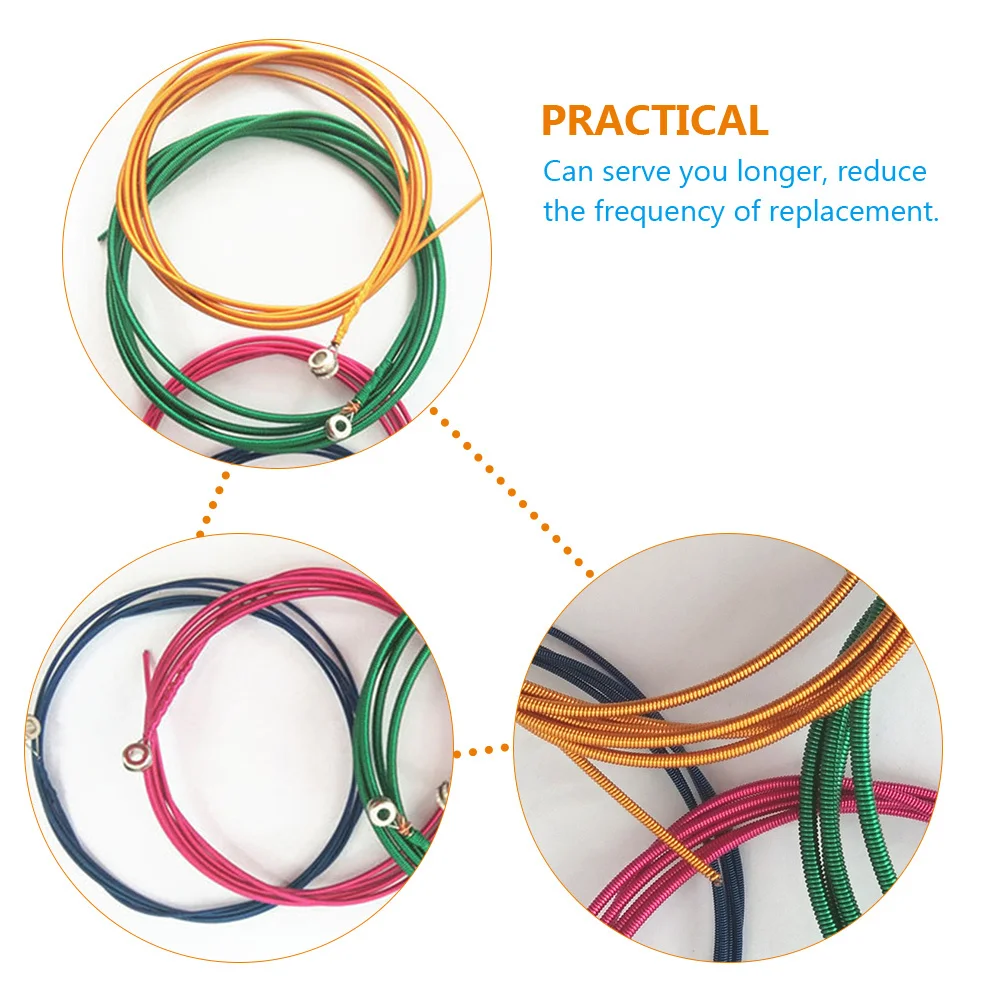

4Pcs Universal Set for Bass Guitar Durable Accessories Quick Installation Unique Colors Bass String Acoustic Guitar String
