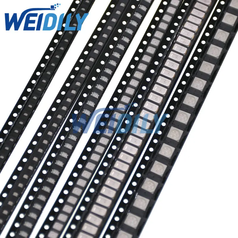 Juego de diodos LED superbrillantes de 5 valores, Kit de piezas de 100x3528x1210mm R/G/B/W, 3,5 SMD, 2,8, 1,9, rojo/verde/azul/amarillo/blanco 20 piezas cada uno Y