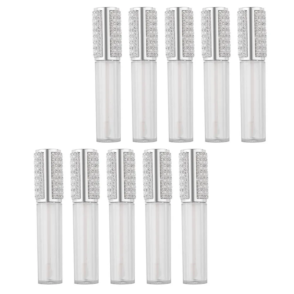 10 pezzi tubi per lucidalabbra trasparenti riutilizzabili bottiglie di vetro vuote mini contenitore per balsamo per labbra strumento di archiviazione portatile fai da te