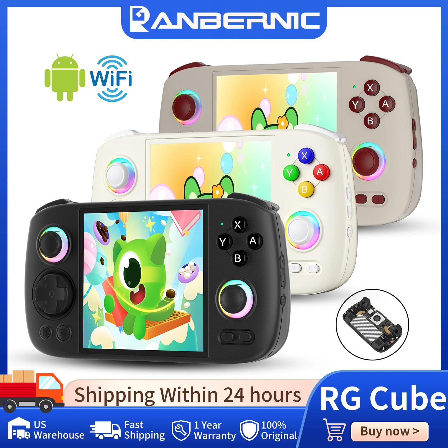Anbernic RG Cube Retro Handheld Game Console 3.95