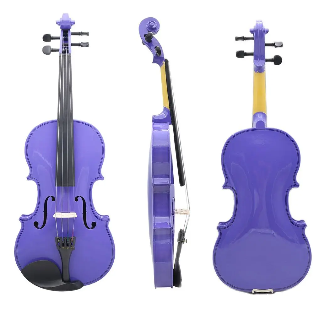 

Violin 4/4 Popularize Model For Novice Kid Beginners Purple Color Maple Panel Birthday Solid Stringed Instrument Gift With Parts