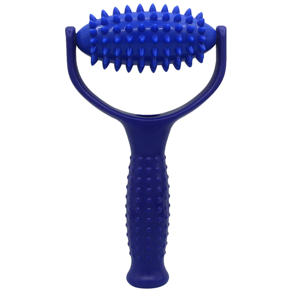 Shoulder Massager Spiked Ball Roller Stick Yoga (Blue) Home Neck Back Stretching Tool Leg