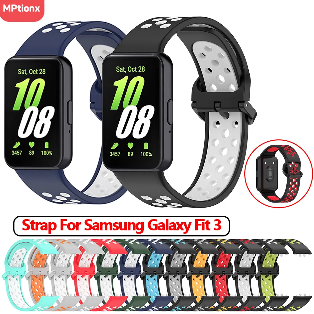 

Silicone Strap For Samsung Galaxy Fit 3 Smart Watch Two-Color Replacement Bracelet Wristband For Samsung Galaxy Fit3 Accessories