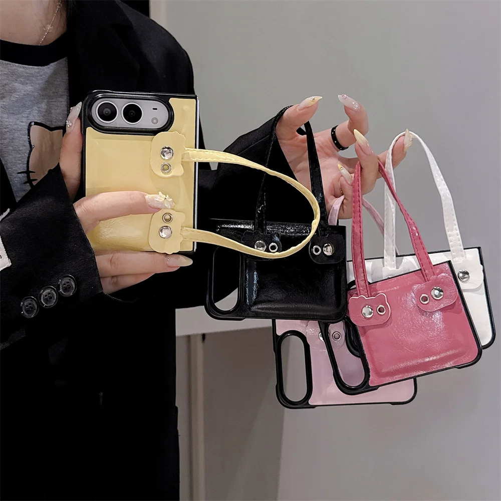 Korea Luxury Colorful Glitter Cortex phone Case For iPhone Duo Fold Protection With Shockproof Fold Phone Cover Cute Cases Funda