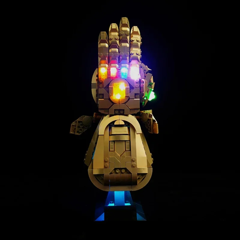 Lighting Irons-Heroes Infinity Nano Stones Golden Gauntlet LED KIT Hand Glove Toys Toys Model Building Blocks Bricks Gift