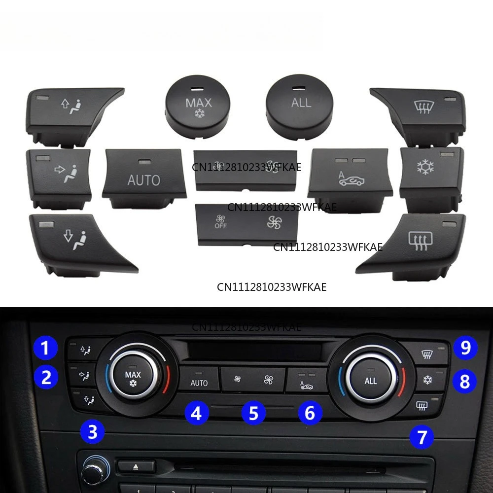 Front Air Conditioning AC Vent Volume Button Max Rotary Knob Cap Cover For BMW 1 3 X1/3 E81/82/87/88/90/91/92/93/84 F25