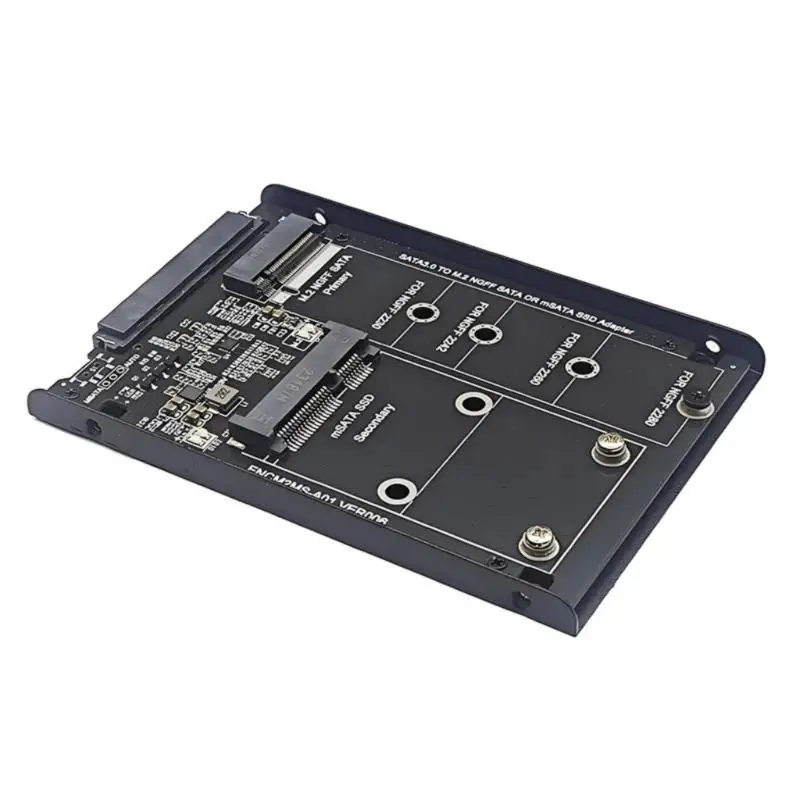 652F M.2 MSATA to SATA3.0 Adapter 6Gbps Data Card with Metal Holder