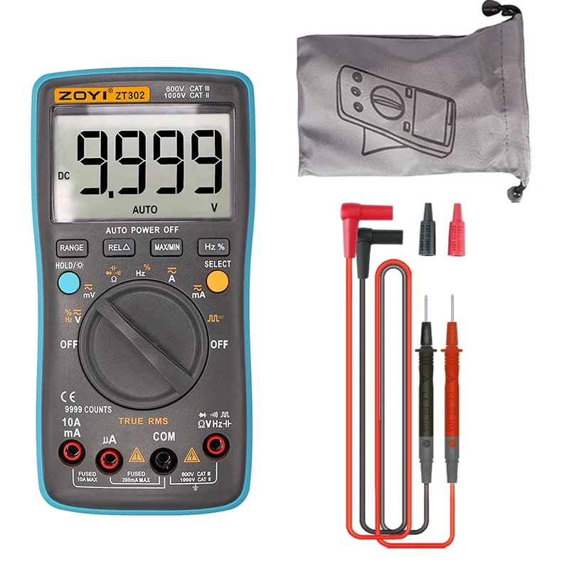Digitalmultimeter ZT 301/302/303 True RMS Auto Range Amperemeter Voltmeter Smart Kondensator Temperatur NCV Ohm Hz Tester – Detail 7
