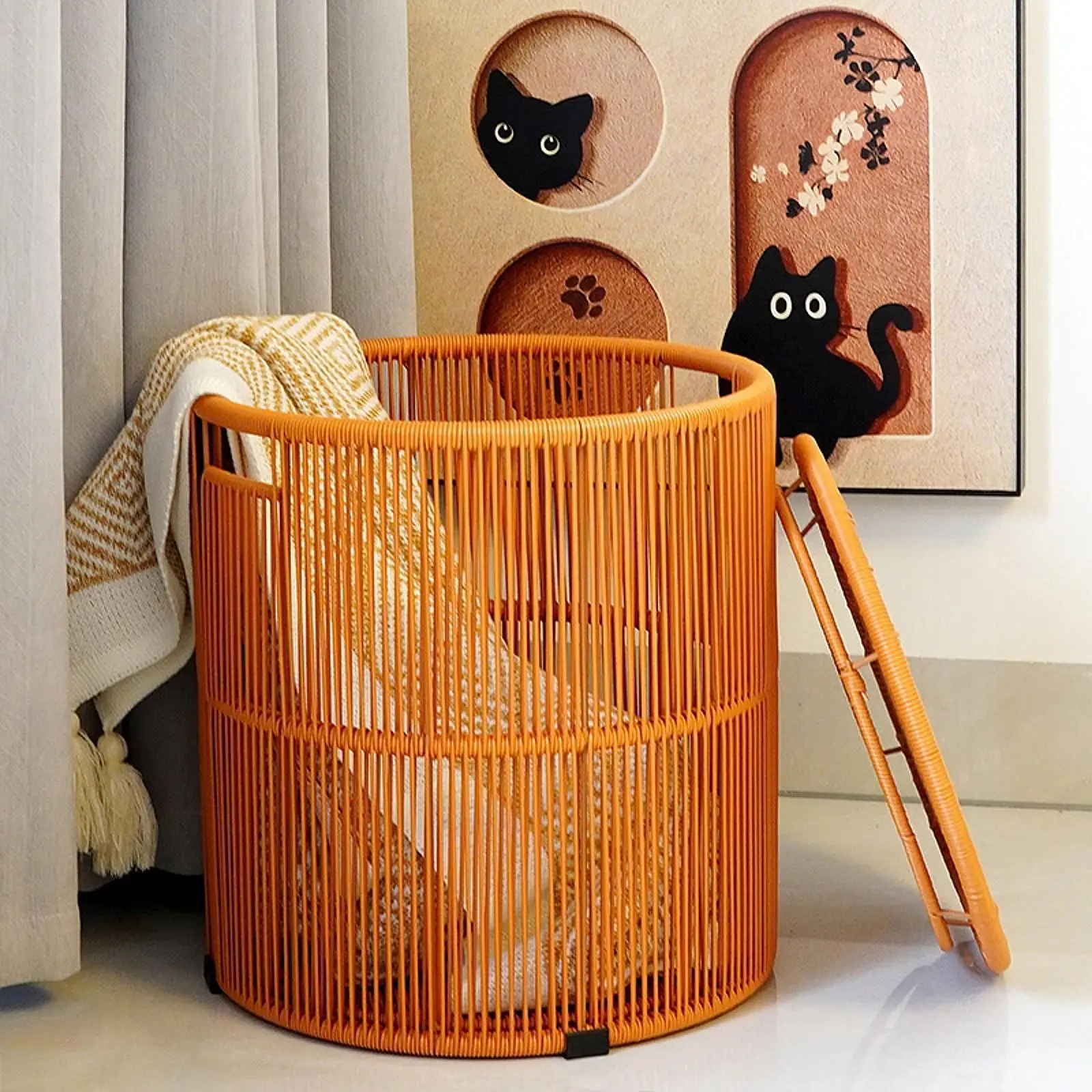 

Laundry Hamper Housework Retro Style Multipurpose Holder Space Saving Dirty Bag for Hotel Sheets Camping Blankets Towels
