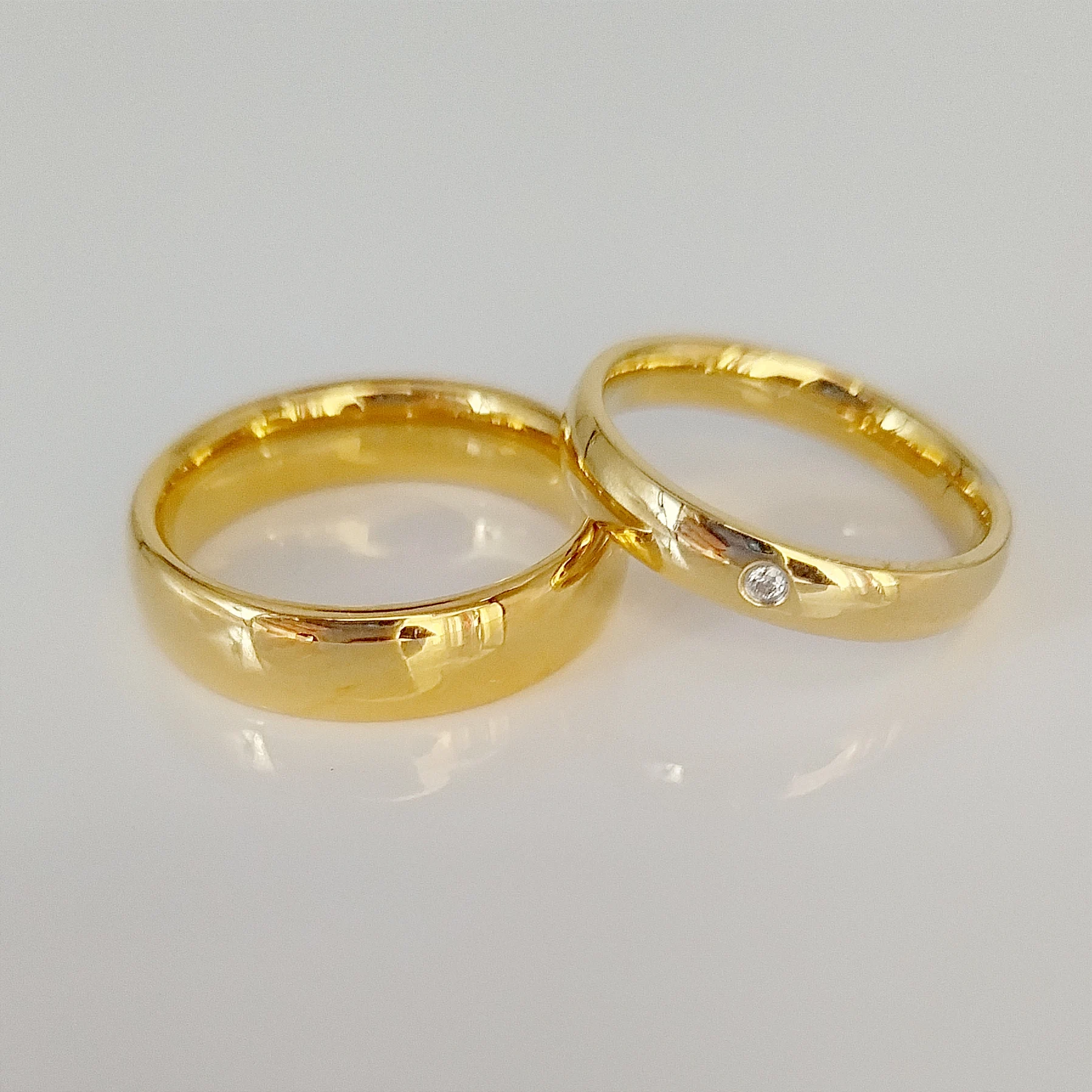 Neuester westlicher Schmuck, 18 Karat vergoldete Eheringe, Paar-Sets, Großhandelspreis, Funky,