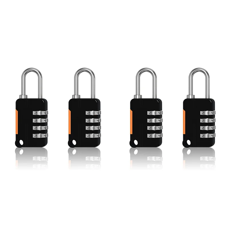 ABZS 4PCS 4 Digit Number Combination Pad Lock Padlock Outdoor Waterproof Lock Suitcase Luggage Security Coded Lock