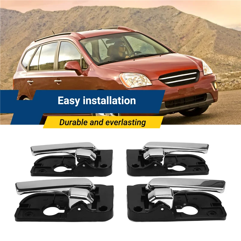 

4Pcs/Set Car Inside Chrome Door Handle Set For Kia Rondo Carens 2007-2012 82610-1D010, 82620-1D010