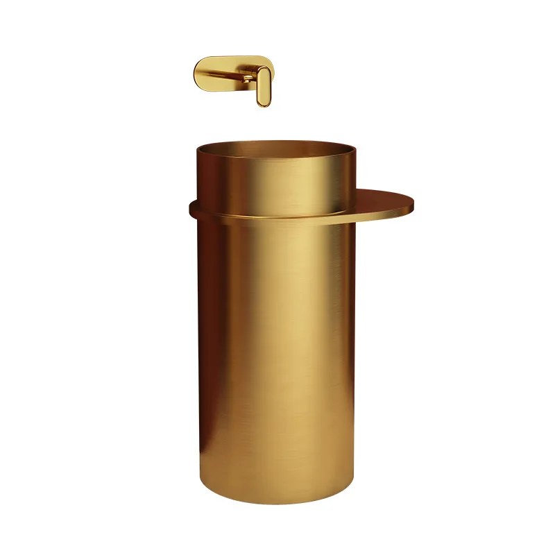 

Stainless steel vertical column basin drain flare integrated toilet hotel drain column washbasin