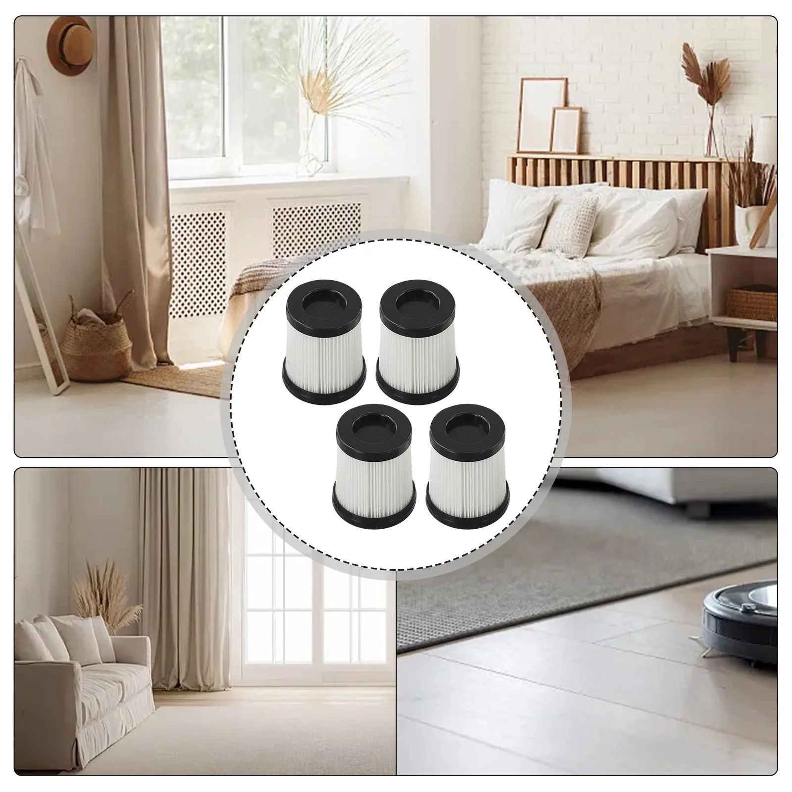 Zwiększ wydajność czyszczenia dzięki optymalnym filtrom kompatybilnym z bezprzewodowymi odkurzaczami FSV101 FSV001, 4 sztuki