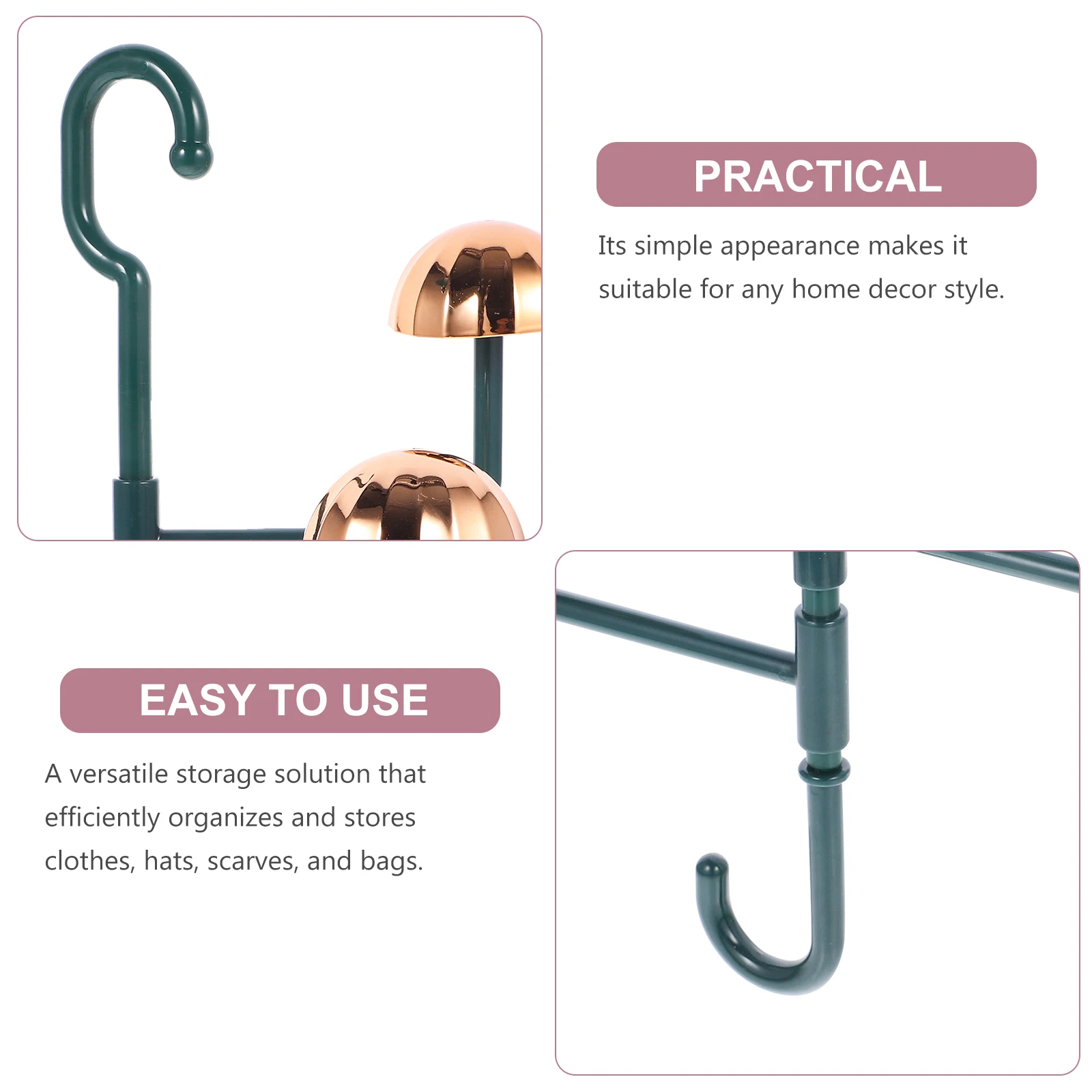 

Space Saving Rotating Purse Hanger Organizer Bag Clothes Storage Rack Hat Scarf Holder Plastic Closet Bedroom Entryway