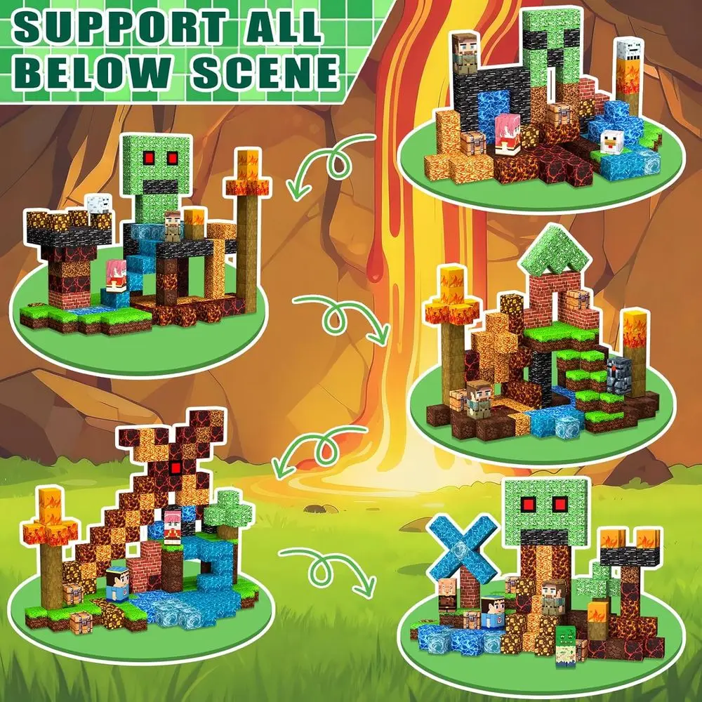 Ensemble de blocs de construction magnétiques 100 pièces pour enfants, cubes empilables éducatifs pour les âges de 3 à 12 ans, cadeau d'anniversaire ou de fête parfait