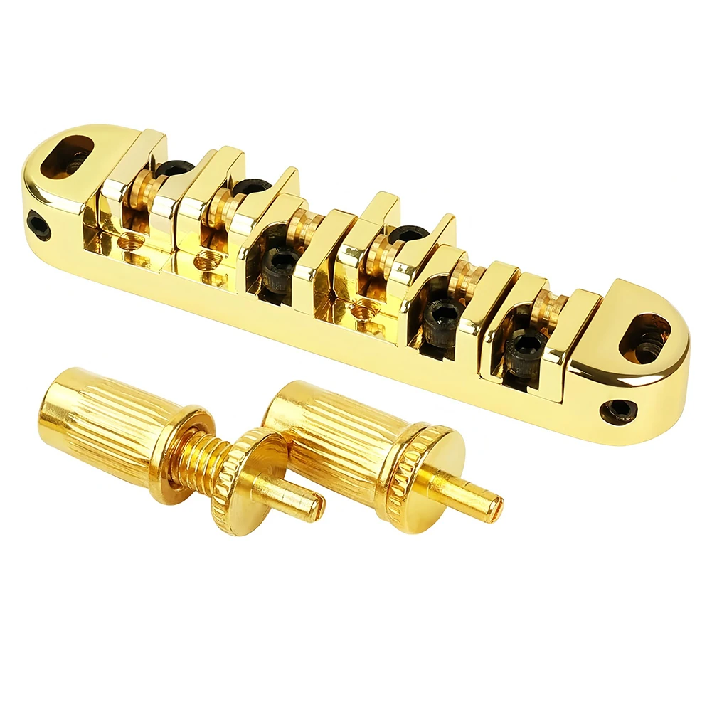 

Gold Adjustable Roller Saddle Bridge Adjustable Bridge Attractive Silver Finish Long-lasting Wear Resistance Guitar Accessories