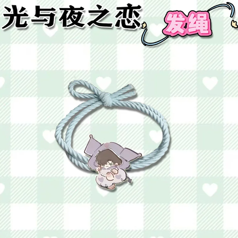 5 шт., свет и ночь, аниме Osborn Sariel, веревка для волос Kawaii, высокая эластичность, повязка на голову с героями мультфильмов для девочек и женщин, аксессуары для волос, подарки