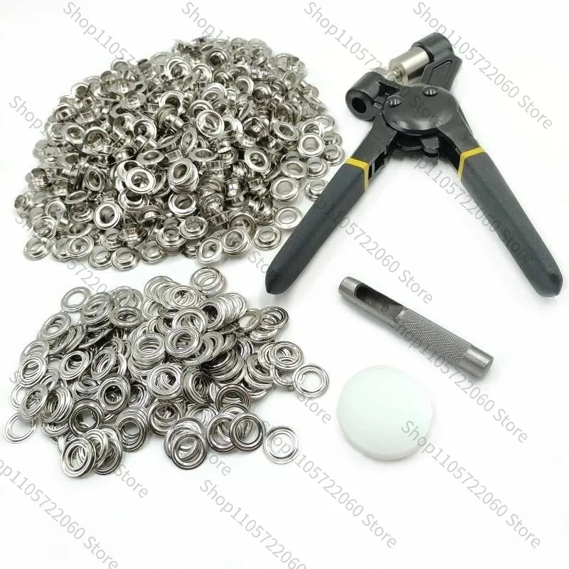 500 sets of 10mm air hole puncher installation, hand press pliers, tarpaulin ring, metal air hole buckle
