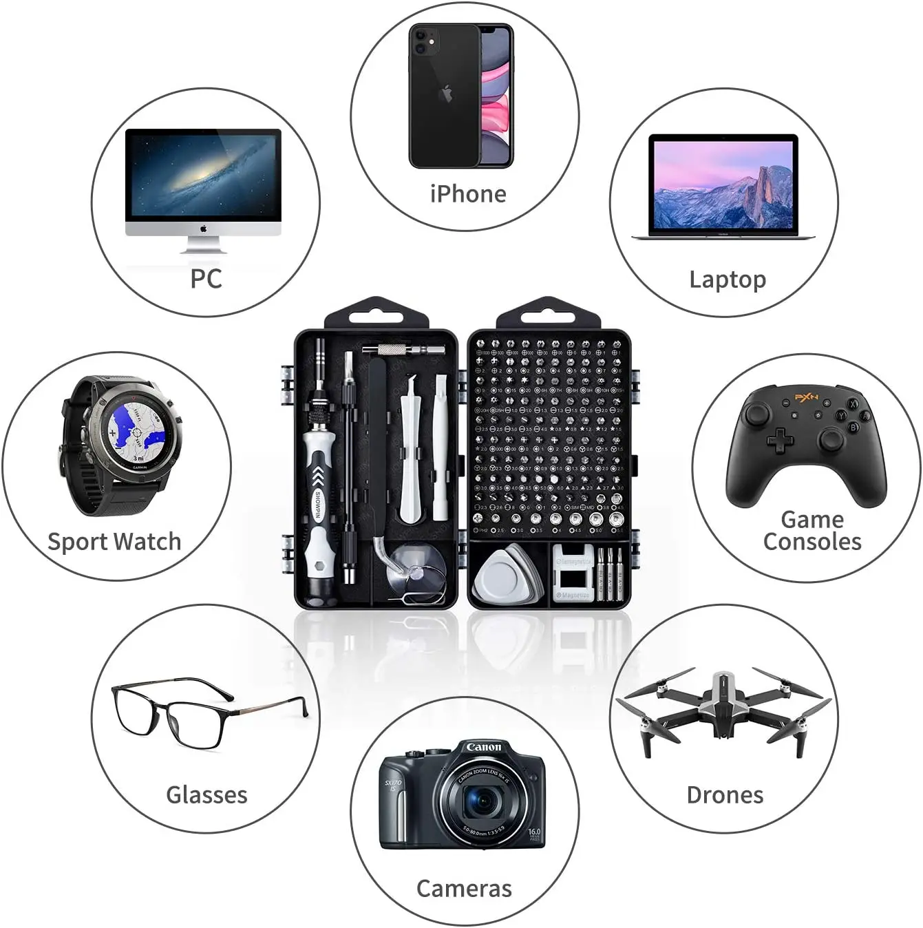 115 Bits Precision Screwdriver Set Professional Electronics Repair Toolkit for iPhone Samsung Tablet PC PS4 Xbox Controller