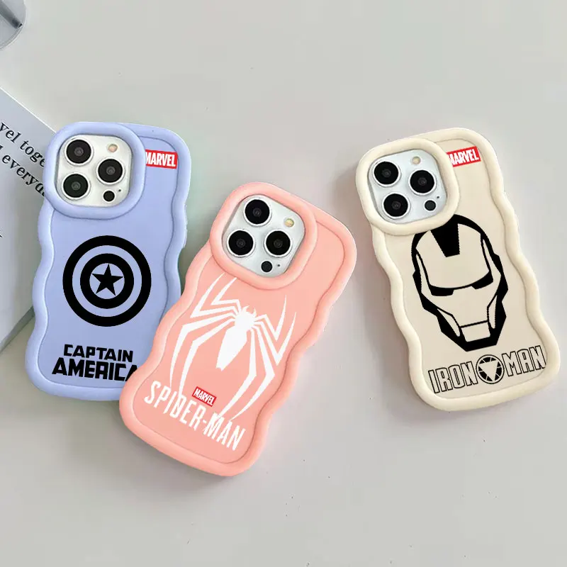 Spiderman Ironman Logo Marvel Candy Color Phone Case For iPhone 17 16 15 14 Plus 11 Pro Max 13 12 Mini 17 Air 17E 16E Soft Cover