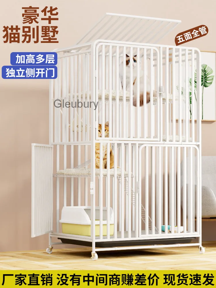 Cat Cage for Home Use, Indoor Space-Saving Cat Villa, Extra Large Free Space, Integrated Multi-Layer Cat Cage, Cat House