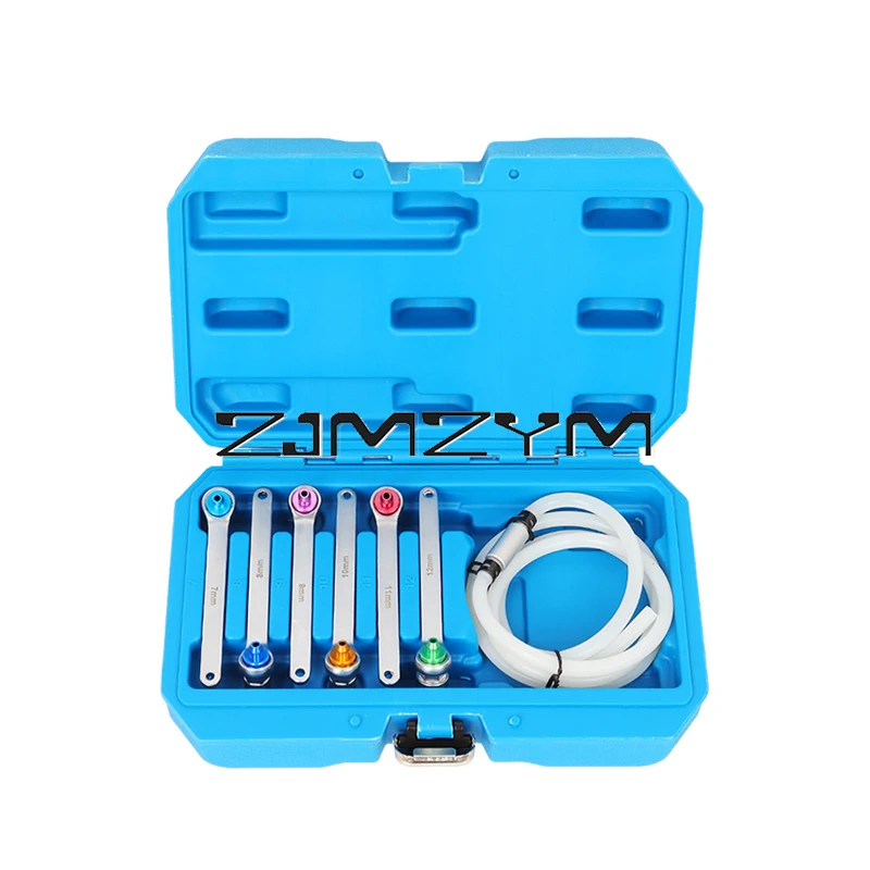 7Pcs/Set Brake Bleeder Wrench Set 7mm 8mm 9mm 10mm 11mm 12mm with 6pcs 12-Point Wrenches 1.2m Brake Fluid Clutch Bleeder Hose