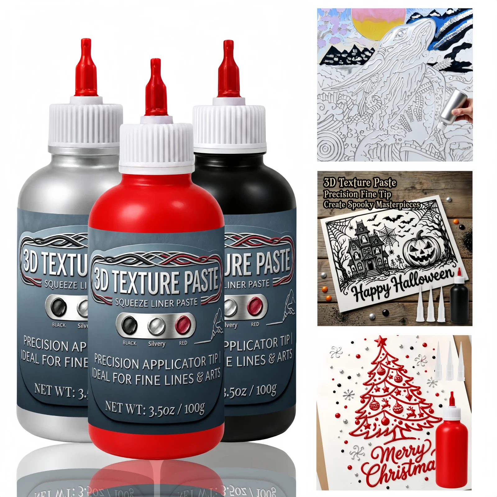 3D Texture Paste Fine Tip Drawing Medium Back To School Season For Multi-Surface Handmade Painting Decoration